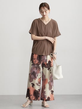 「nissen（ニッセン）のアイテム（Tシャツ/カットソー）」を使った、nissen Ladies Modelsさん（レディース・169cm）の夏コーディネート