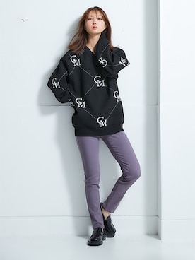 CECIL McBEE】Vネックロゴジャガードニット 通販【ニッセン】