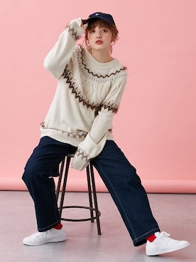 「Le temps riche（ルタンリッシュ）のアイテム（トップス）」を使った、nissen Ladies Modelsさん（レディース・160cm）の秋コーディネート
