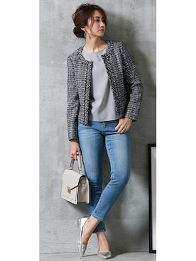 「スーツコーデ」｜nissen Ladies Modelsさん（レディース・160cm）の冬コーディネート