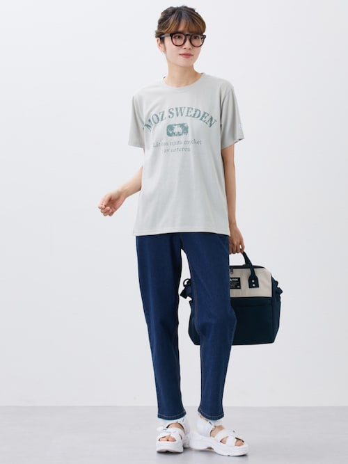 moz（モズ）後刺しゅうテーパードデニムパンツ＜大きいサイズ有