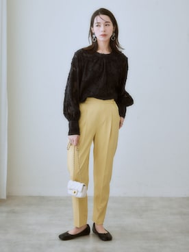 「nissen（ニッセン）の【褒められシルエット】テーパードパンツ（スラックス）」を使った、nissen Ladies Modelsさん（レディース・160cm）の秋コーディネート