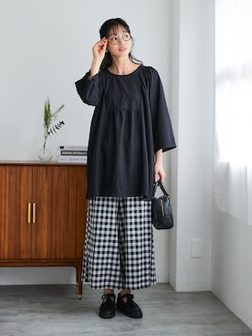 「アイテム（チュニック）」を使った、nissen Ladies Modelsさん（レディース・164cm）の夏コーディネート