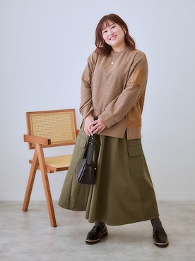 大きいサイズ＞異素材使い袖ポケット変わりカノコカットソープル