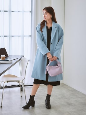 「レギュラー」｜「アイテム（チェスターコート）」を使った、nissen Ladies Modelsさん（レディース・167cm）の秋コーディネート