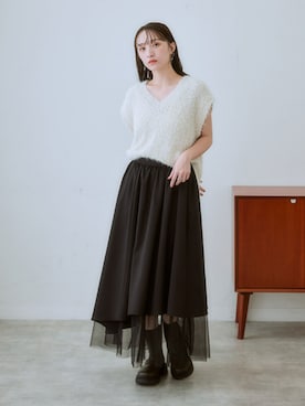 「首元ヌケ感」｜nissen Ladies Modelsさん（レディース・160cm）の冬コーディネート