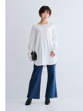「アイテム（チュニック）」を使った、nissen Ladies Modelsさん（レディース・166cm）の秋コーディネート