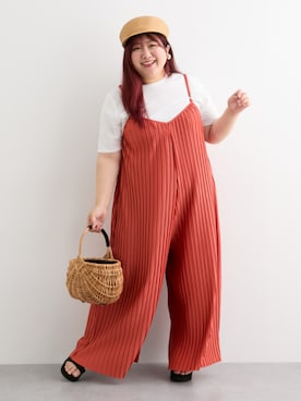 「大きいサイズレディースファッション」｜「アイテム（サンダル）」を使った、nissen Ladies Modelsさん（レディース・155cm）の夏コーディネート