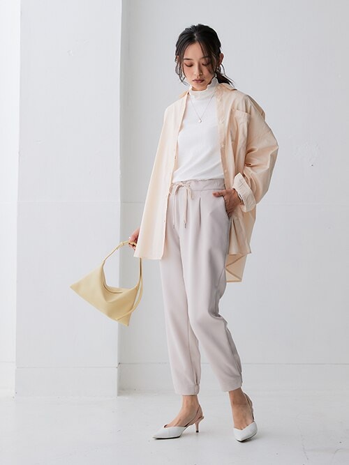 セール】細リブハイネックカットソートップス（Tシャツ/カットソー