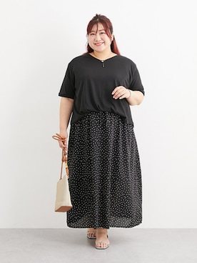「大きいサイズレディースファッション」｜nissen Ladies Modelsさん（レディース・155cm）の夏コーディネート