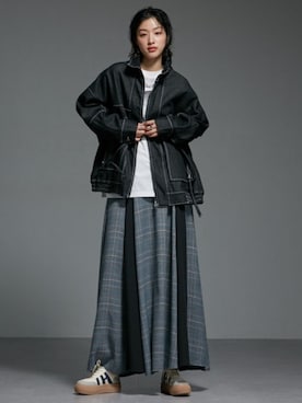 coco 中古 ラッセルノ RUSSELUNO レディース スカート 2(L) 白 ホワイト 一体型インナーパンツ付き 春夏 高身長 サイドフリルタックワイドパンツ（トールサイズ