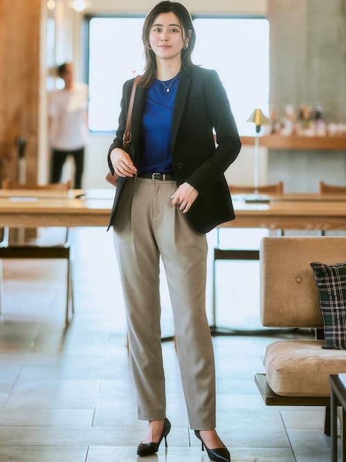 [ニッセン] レディーススーツ セットアップ対応洗えるウール調ストレッチロング丈テーラードジャケット（上下別売） 洗える・ストレッチ】セットアップ対応ウール調ロング丈テーラードジャケット（上下別売）（スーツジャケット）｜7days Life  Styling（セブンデイズライフスタイリング）のファッション通販 - ZOZOTOWN