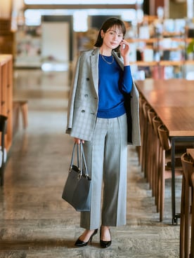 「アイテム（フォーマルスーツ/小物、ブラウン系）」を使った、nissen Ladies Modelsさん（レディース・167cm）の秋コーディネート