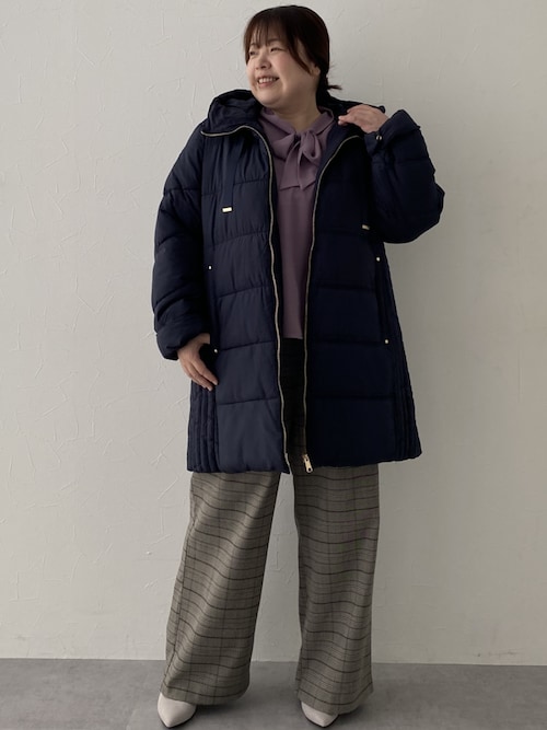 サイド切替ファイバーダウンコート（防風・保温性・はっ水）（ダウン