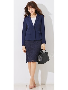 「スーツコーデ」｜nissen Ladies Modelsさん（レディース・160cm）の春コーディネート