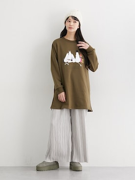 「アイテム（チュニック）」を使った、nissen Ladies Modelsさん（レディース・165cm）の秋コーディネート