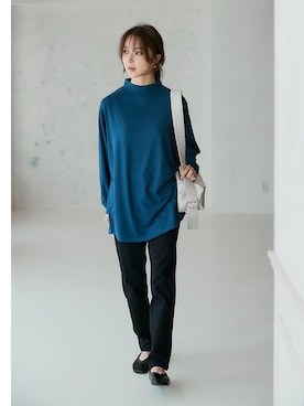 「アイテム（チュニック、グリーン系）」を使った、nissen Ladies Modelsさん（レディース・163cm）の秋コーディネート