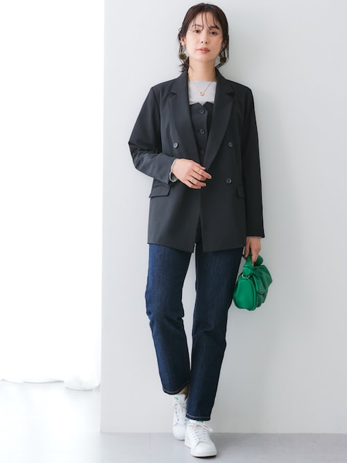 43d フード付きジャケットとオーバーオール セット L 3pockets wide coverall denim jacket / 3ポケットワイド