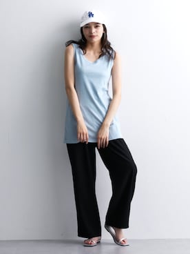 「レディース」｜「アイテム（スラックス）」を使った、nissen Ladies Modelsさん（レディース・160cm）の夏コーディネート