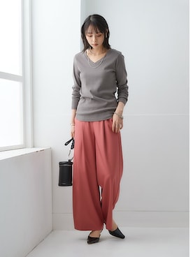 「首元ヌケ感」｜nissen Ladies Modelsさん（レディース・165cm）の冬コーディネート