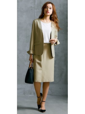 「スーツコーデ」｜nissen Ladies Modelsさん（レディース・160cm）の春コーディネート