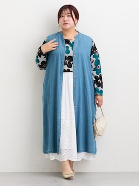 「アイテム（チュニック）」を使った、nissen Ladies Modelsさん（レディース・158cm）の秋コーディネート