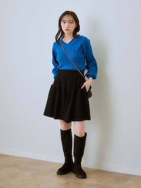 「首元ヌケ感」｜nissen Ladies Modelsさん（レディース・160cm）の秋コーディネート