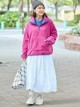 「アイテム（パーカー）」を使った、nissen Ladies Modelsさん（レディース・167cm）の秋コーディネート