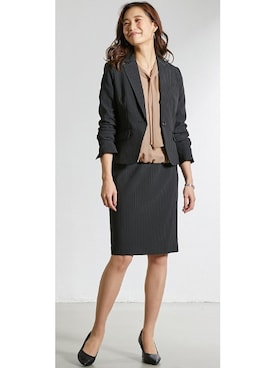 「スーツコーデ」｜nissen Ladies Modelsさん（レディース・168cm）の冬コーディネート