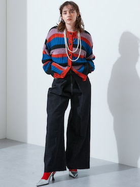 「TTOL（トール）のアイテム（パンツ）」を使った、nissen Ladies Modelsさん（レディース・165cm）の冬コーディネート