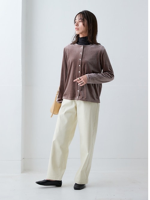 細リブハイネックカットソートップス（Tシャツ/カットソー）｜nissen