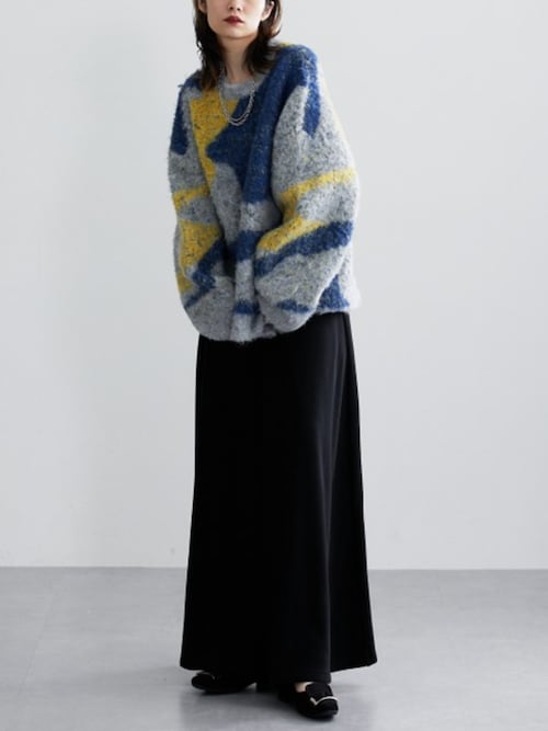 ニット セーター レディース 3色使いブークレジャガード Soiunique 冬 M/L/LL ニッセン nissen ニッセン ニット セーター レディース 3色使いブークレ