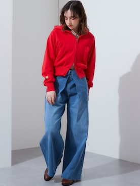 「TTOL（トール）のアイテム（パンツ）」を使った、nissen Ladies Modelsさん（レディース・165cm）の冬コーディネート