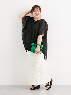 「アイテム（チュニック）」を使った、nissen Ladies Modelsさん（レディース・155cm）の夏コーディネート