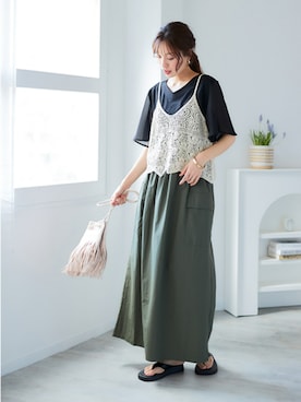 「nissen（ニッセン）のアイテム」を使った、nissen Ladies Modelsさん（レディース・167cm）の春コーディネート