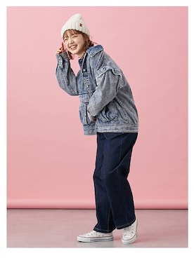 「フレンチカジュアル」｜「アイテム（デニムジャケット）」を使った、nissen Ladies Modelsさん（レディース・160cm）の秋コーディネート