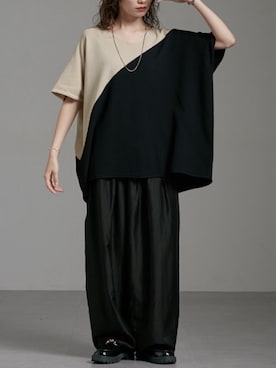 「Soiunique（スワユニーク）のアイテム（パンツ）」を使った、nissen Ladies Modelsさん（レディース・154cm）の夏コーディネート