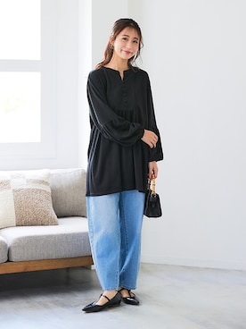 「アイテム（チュニック）」を使った、nissen Ladies Modelsさん（レディース・160cm）の夏コーディネート