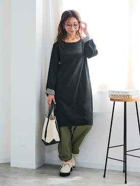 「アイテム（チュニック）」を使った、nissen Ladies Modelsさん（レディース・160cm）の夏コーディネート