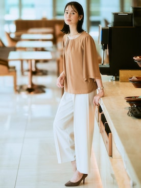 「首元ヌケ感」｜nissen Ladies Modelsさん（レディース・167cm）の夏コーディネート