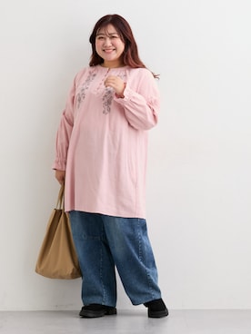 「アイテム（チュニック）」を使った、nissen Ladies Modelsさん（レディース・158cm）の秋コーディネート