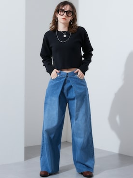 「TTOL（トール）のアイテム（パンツ）」を使った、nissen Ladies Modelsさん（レディース・165cm）の冬コーディネート