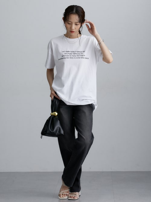 ハイウエストストレートブラスト加工デニムパンツ