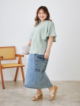 大きいサイズ＞ フレア袖カットソージャガードプルオーバー 通販