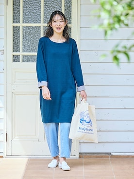 「アイテム（チュニック）」を使った、nissen Ladies Modelsさん（レディース・165cm）の夏コーディネート