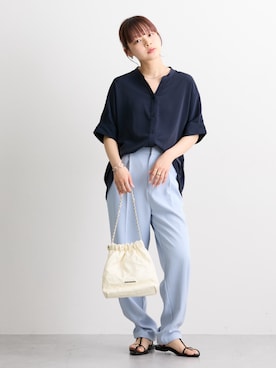 「首元ヌケ感」｜nissen Ladies Modelsさん（レディース・153cm）の春コーディネート