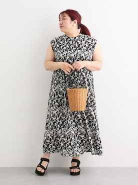 「大きいサイズレディースファッション」｜「アイテム（サンダル）」を使った、nissen Ladies Modelsさん（レディース・155cm）の夏コーディネート