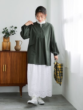 「アイテム（チュニック）」を使った、nissen Ladies Modelsさん（レディース・160cm）の夏コーディネート