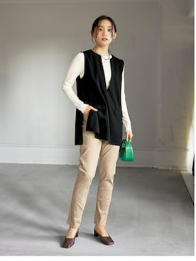 「首元ヌケ感」｜nissen Ladies Modelsさん（レディース・162cm）の冬コーディネート