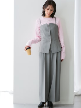 「アイテム（フォーマルスーツ/小物、グレー系）」を使った、nissen Ladies Modelsさん（レディース・167cm）の夏コーディネート